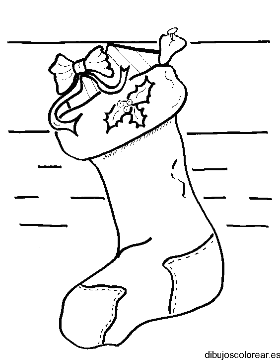Dibujo de un calcetín navideño