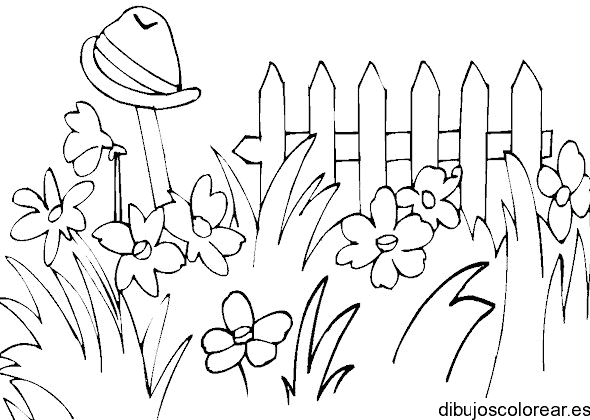 Dibujo de jardín de flores 