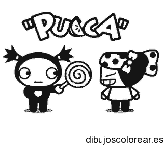 Dibujo de Pucca y una amiga