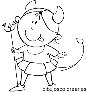 Dibujo de una niña disfrazada 