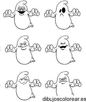 Dibujo de caras de fantasmas 