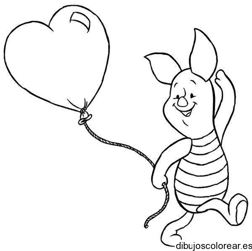 Dibujo de un globo de corazón