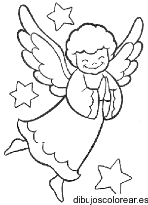 Dibujo de un ángel con una estrella