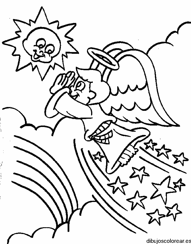Dibujo de un ángel y el sol