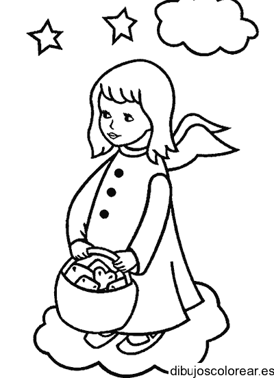 Dibujo un ángel con cesta