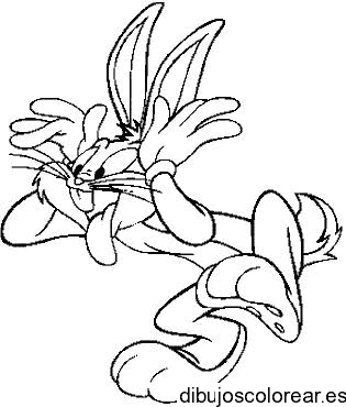 Dibujo del conejo Bugs Bunny haciendo mimos