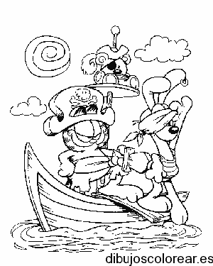 Dibujo de Garfield pirata