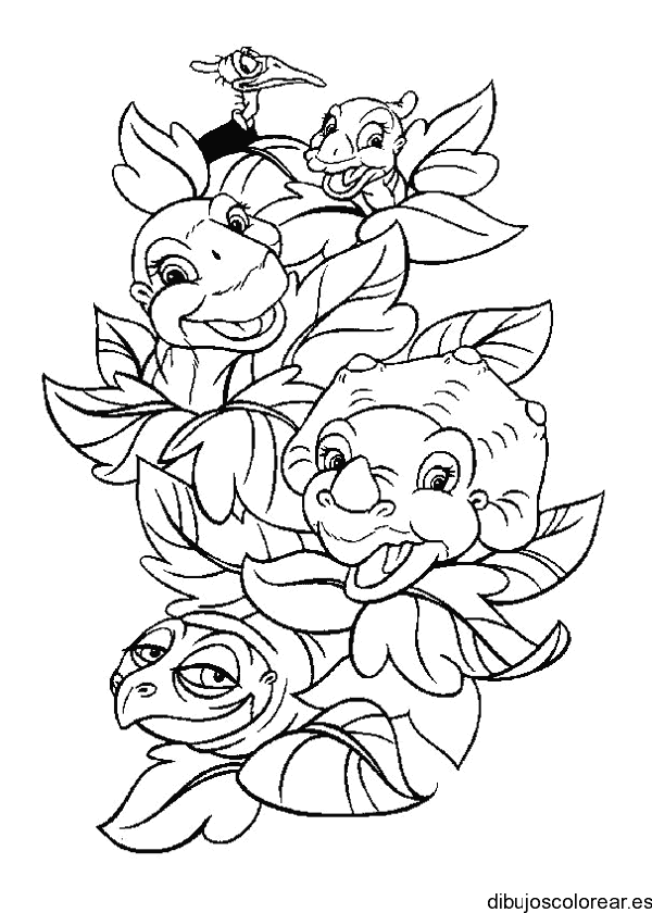 Dibujo de dinosaurios sonriendo