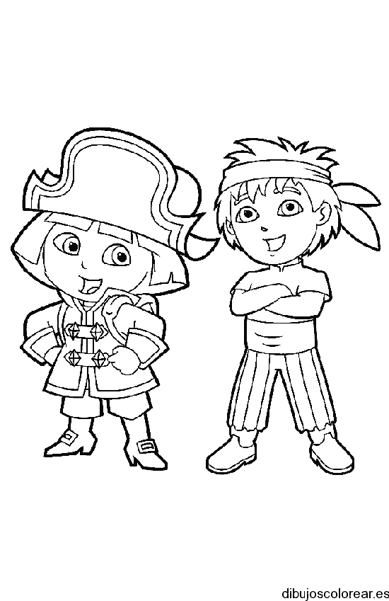 Dibujo de Dora la Exploradora de pirata