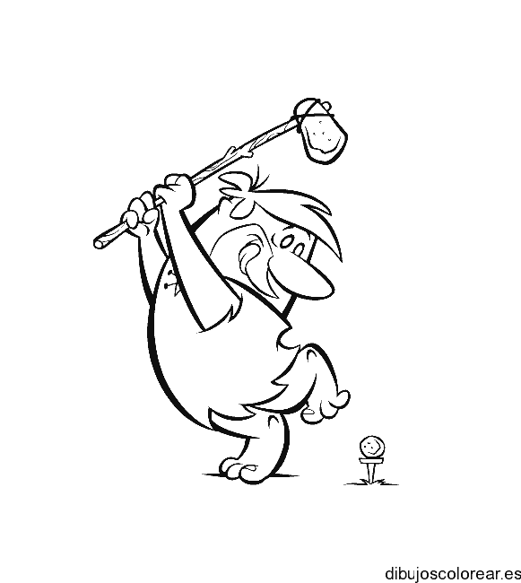 Dibujo de Pedro Picapiedra golfista
