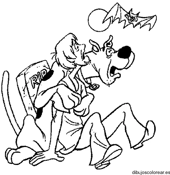Dibujo de Scobby Doo con miedo
