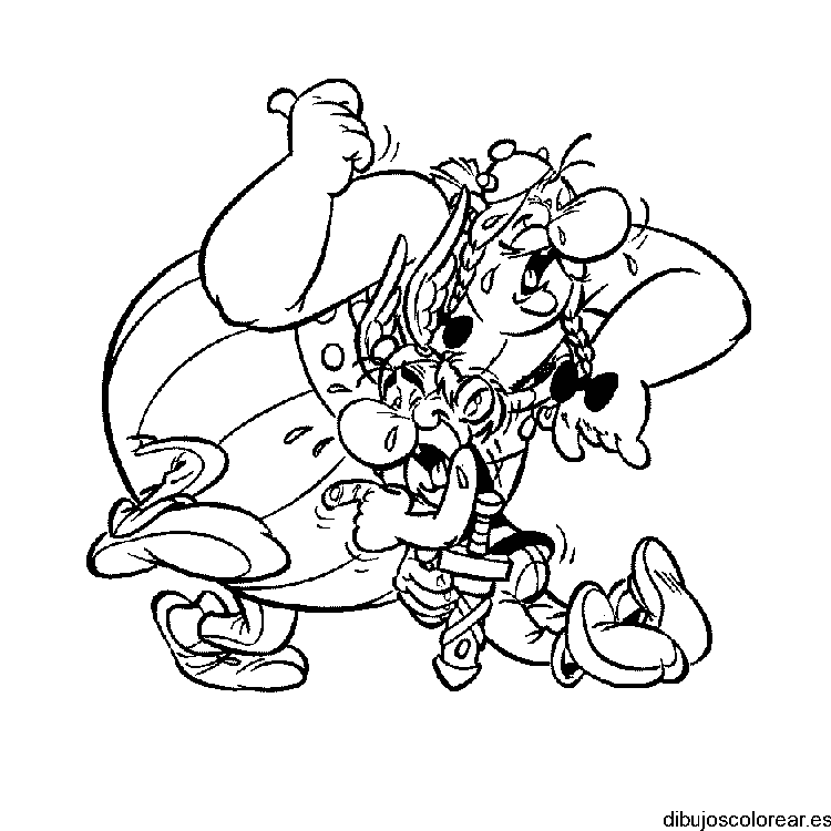 Dibujo de Asterix &amp; Obelix llorando