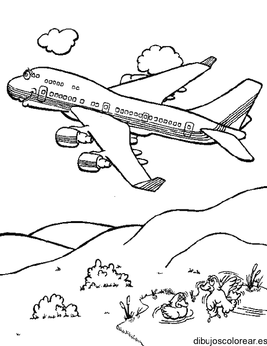 Dibujo de un avión sonriendo 