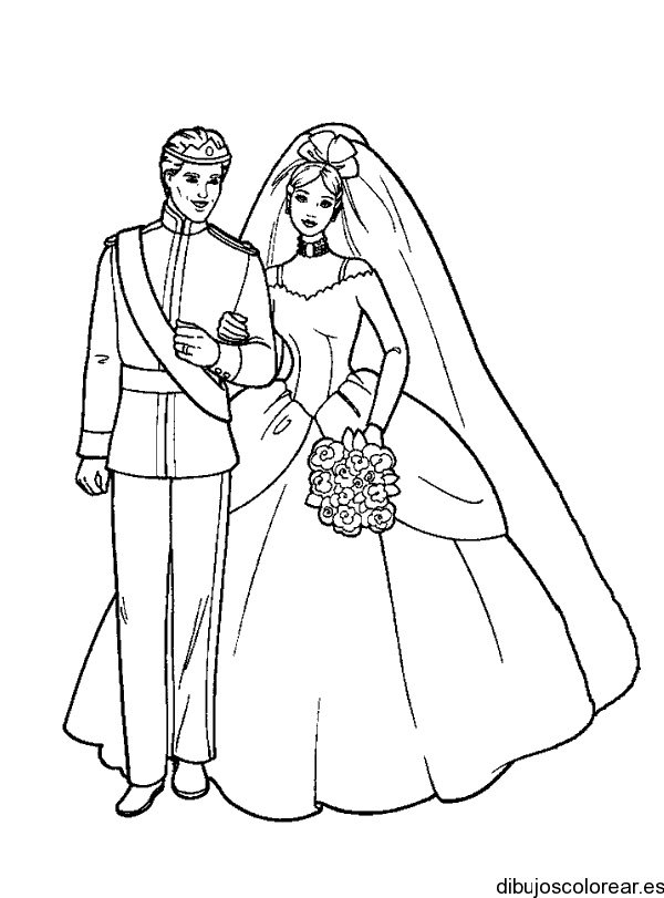 Dibujo de Barbie en su boda