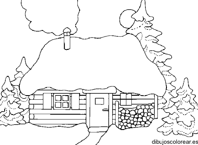 Dibujo de una casa en la nieve