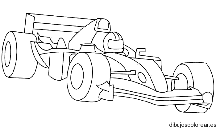 Dibujo de un coche de carreras  en la pista