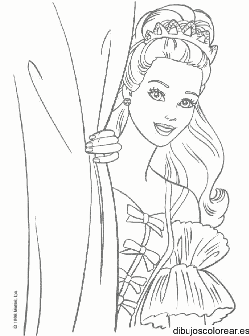 Dibujo de Barbie en una ventana