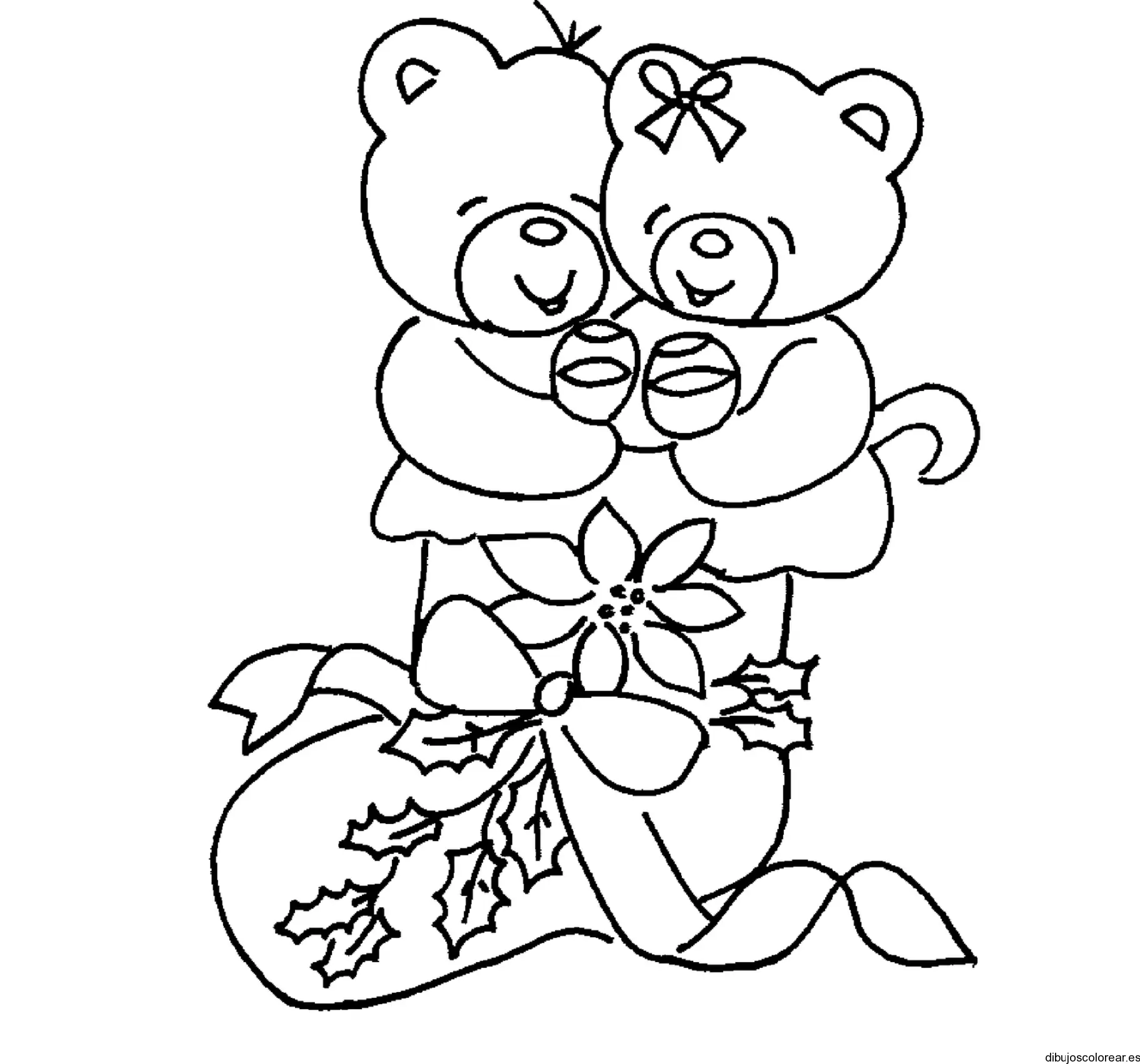 Dibujo de dos ositos brindando