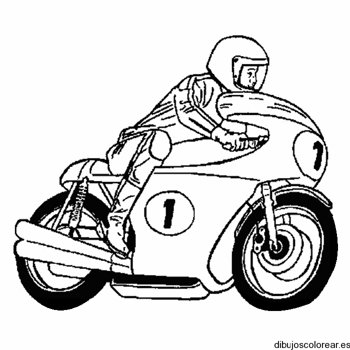 Dibujo de un chico en potente moto