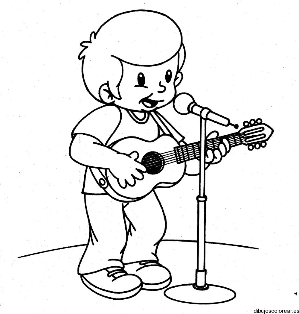 Dibujo de un niño cantando