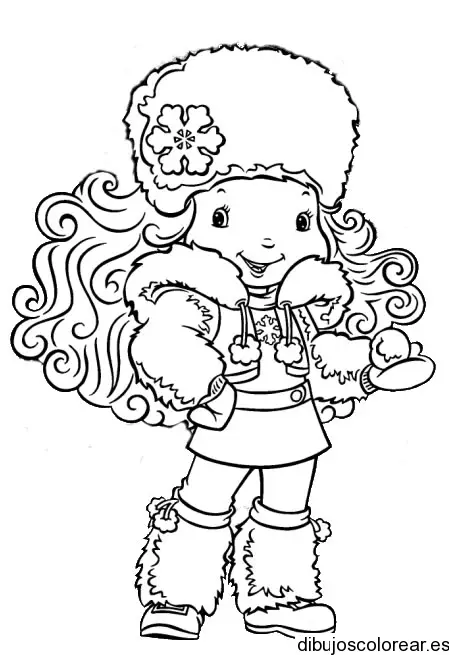 Dibujo de una chica con sombrero ruso