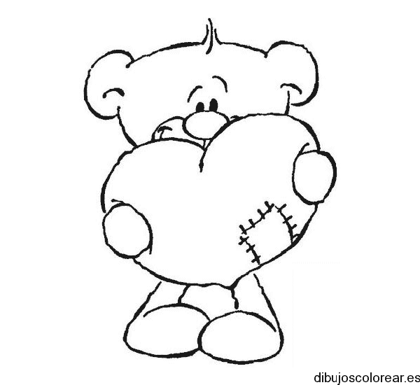 Dibujo de osito con corazón