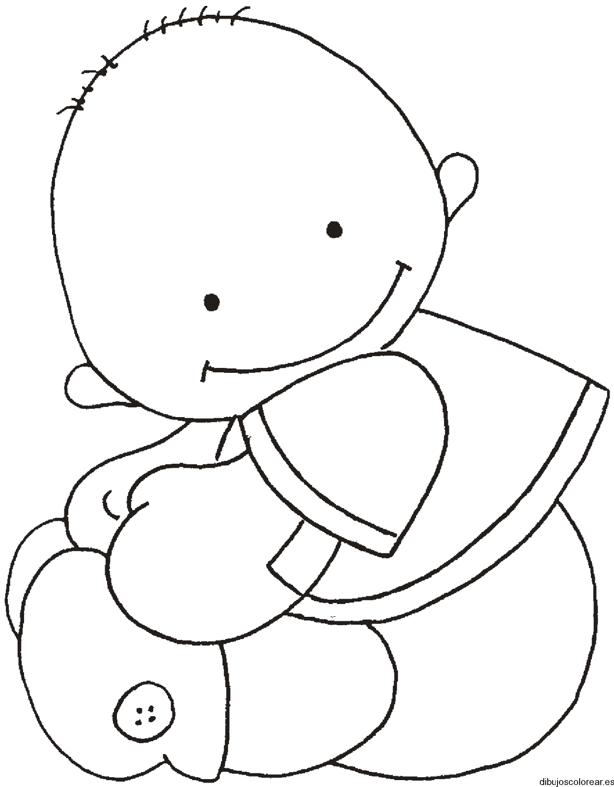 Dibujo de un pequeño bebé sentado