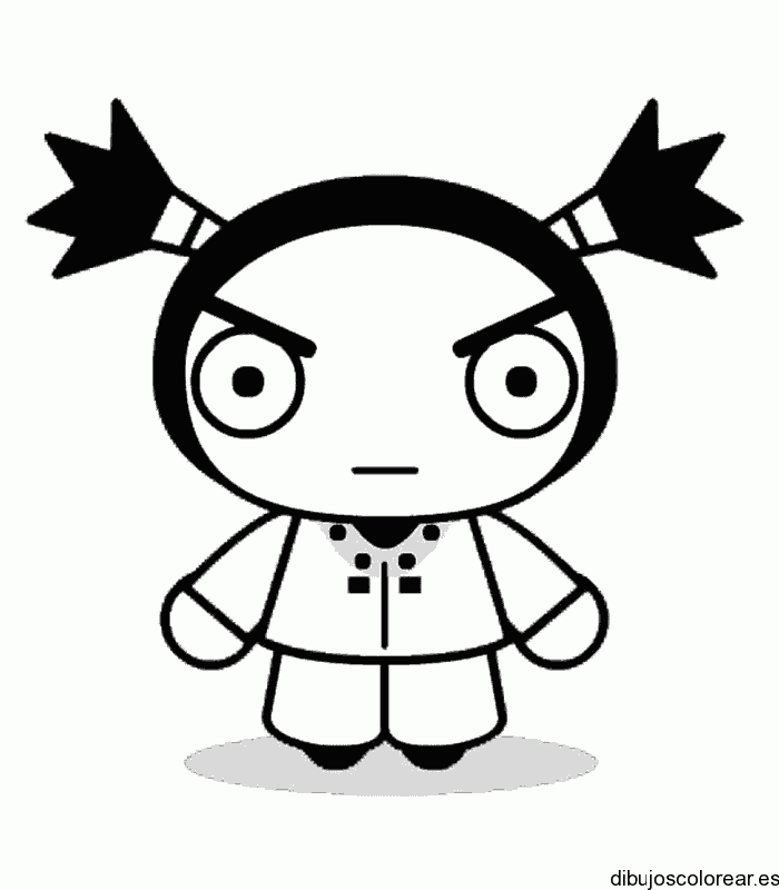 Dibujo de Pucca asustada