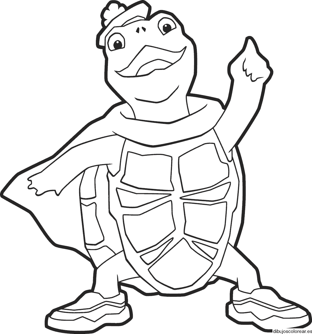 Dibujo de una tortuga con sombrero