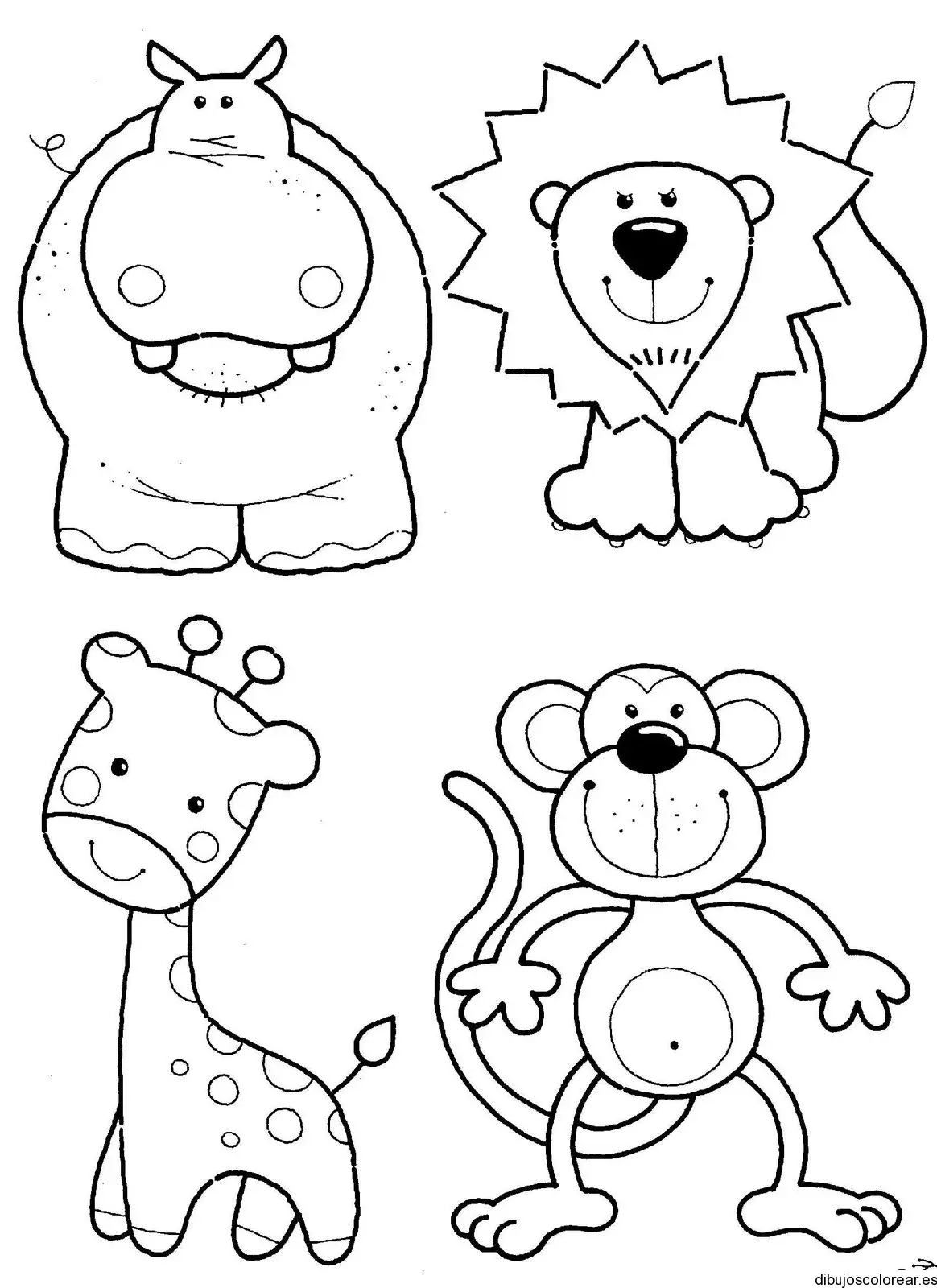 Dibujo de un hipopótamo y un león enfurecidos