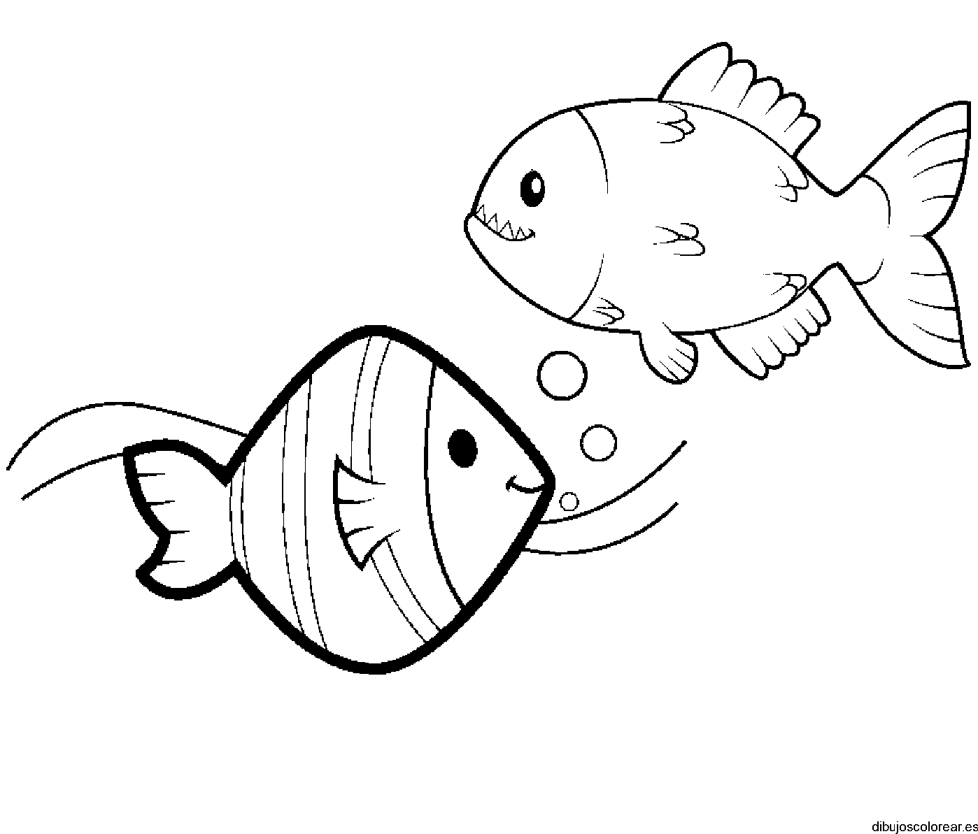 Dibujo de dos peces flotando