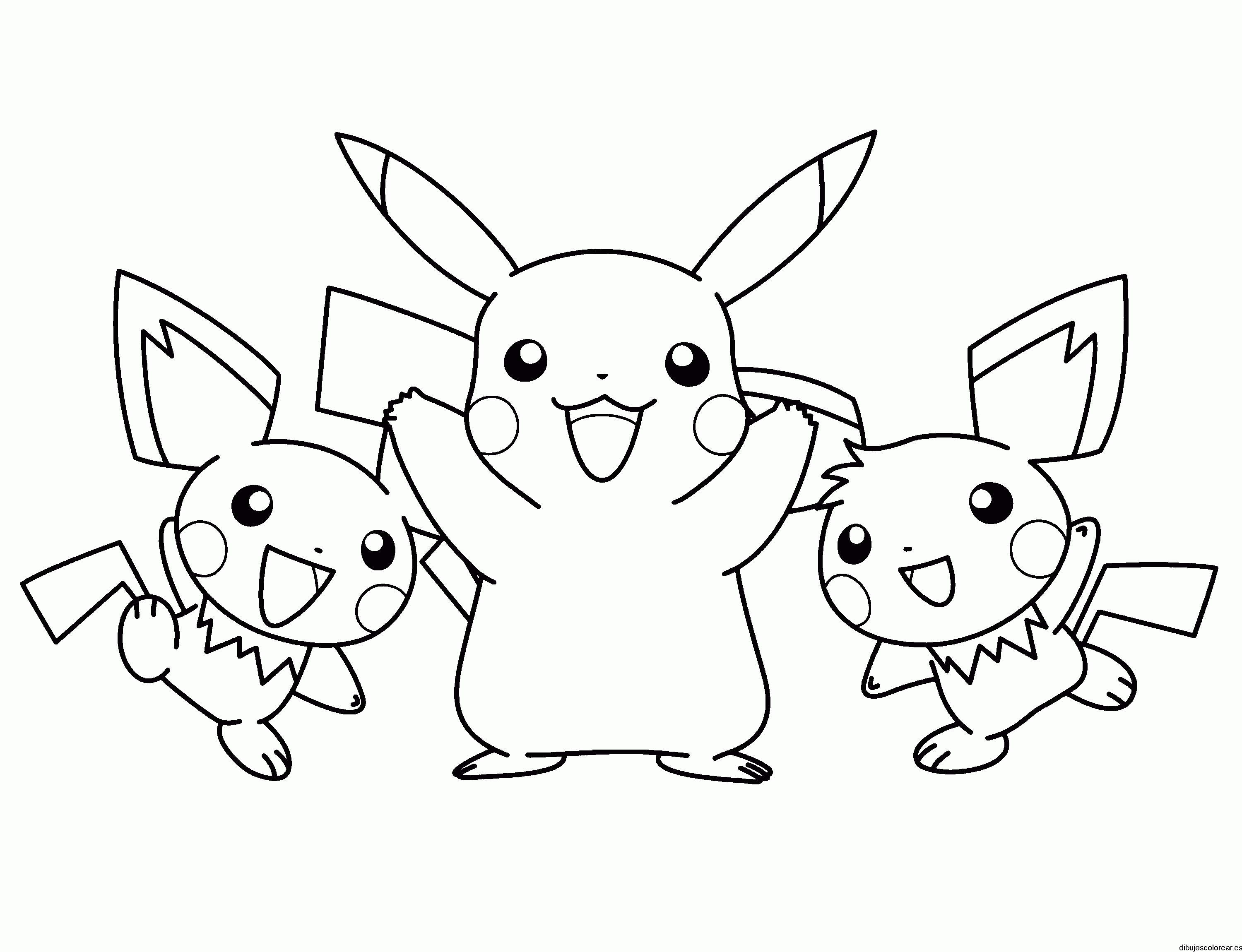 Dibujo de Picachu y sus amigos