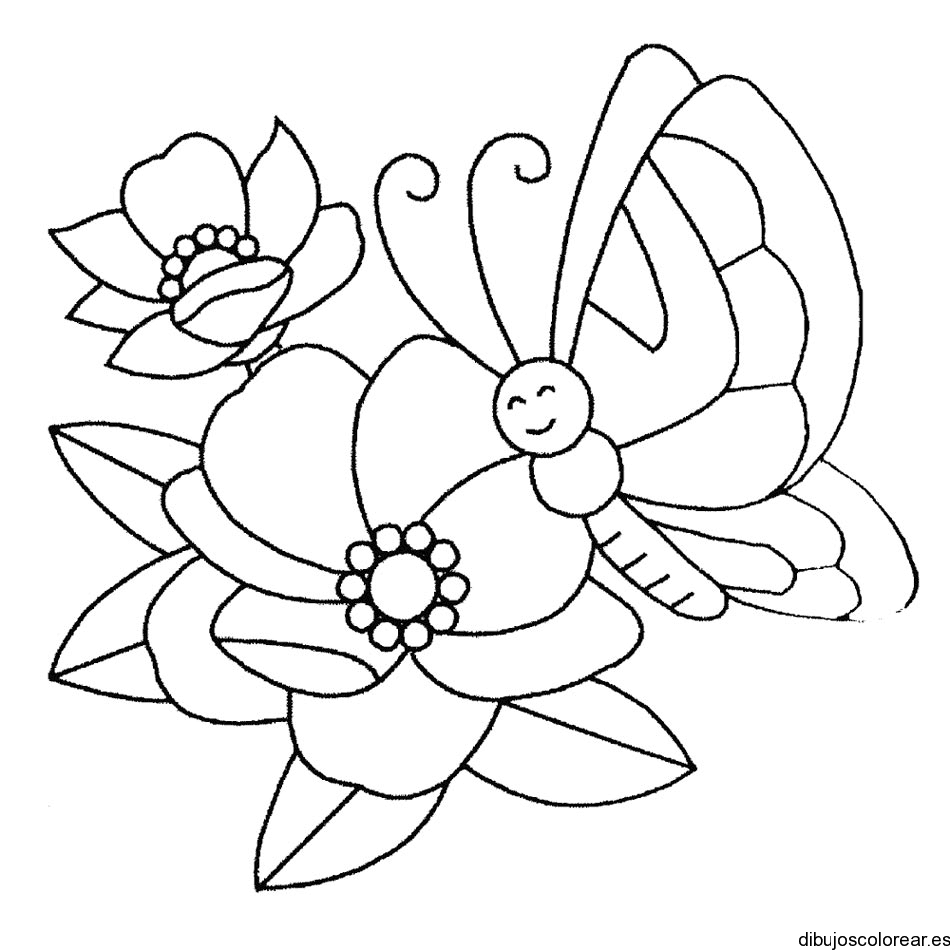 Dibujo de una abeja con una  florecilla