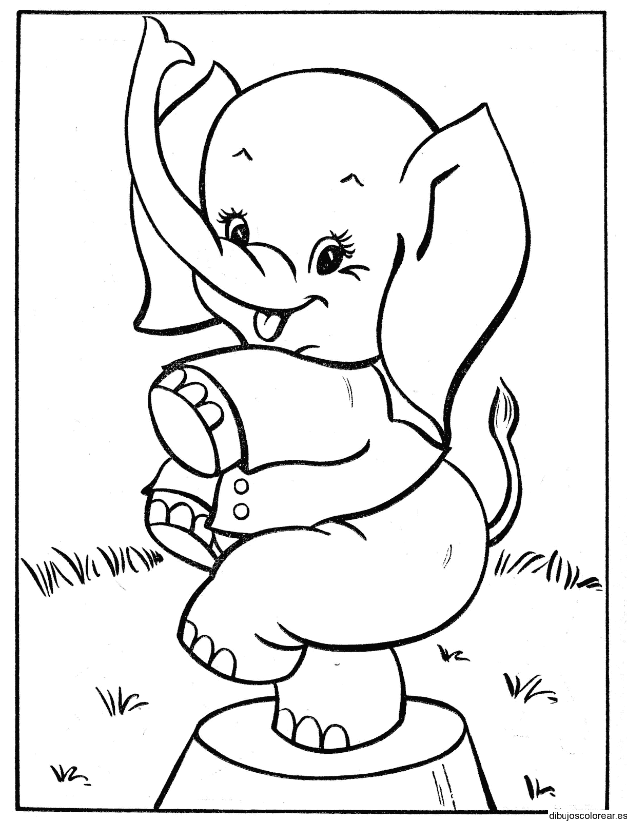 Dibujo de un elefante de circo