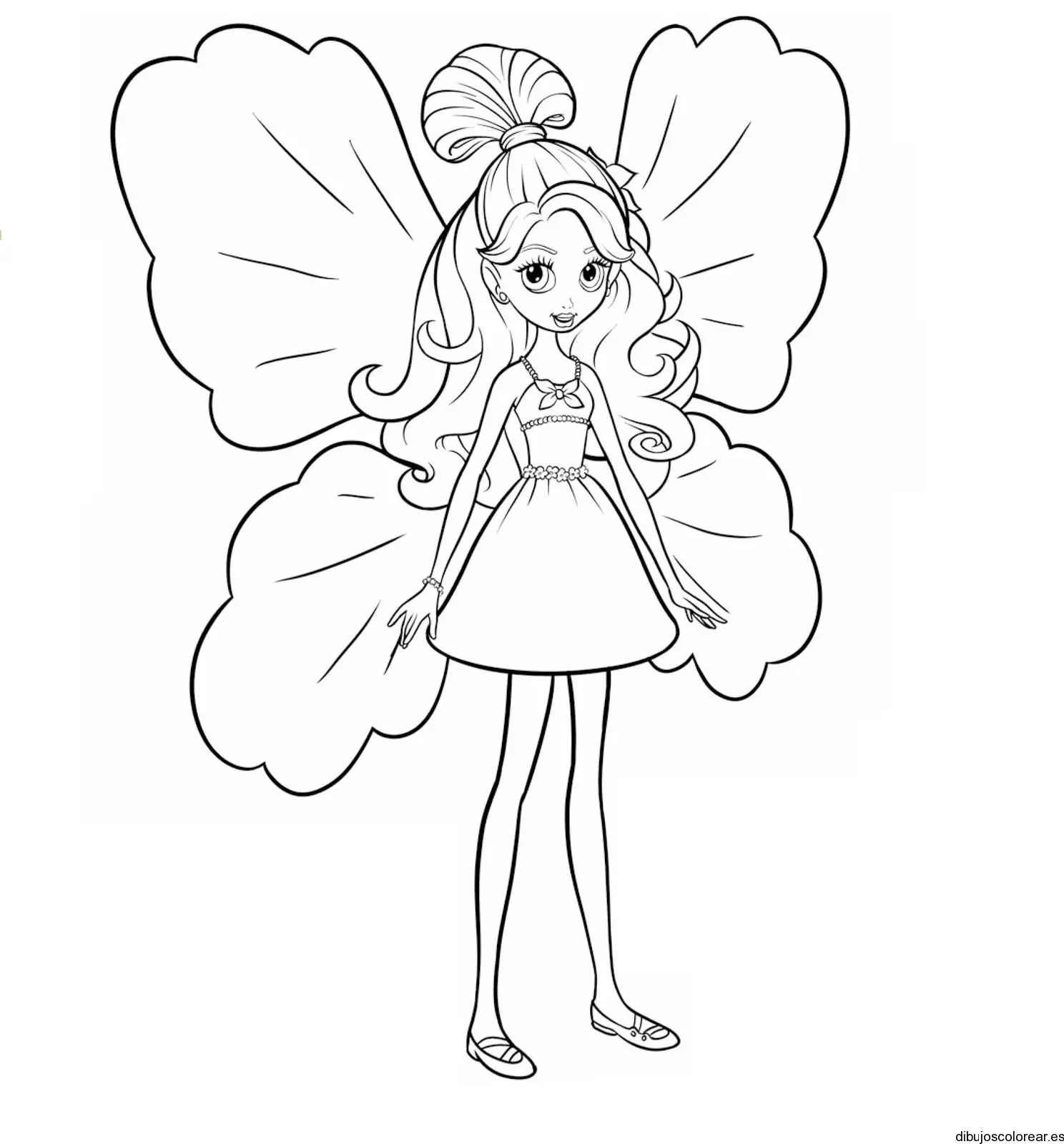 Dibujo de niña disfrazada de hada