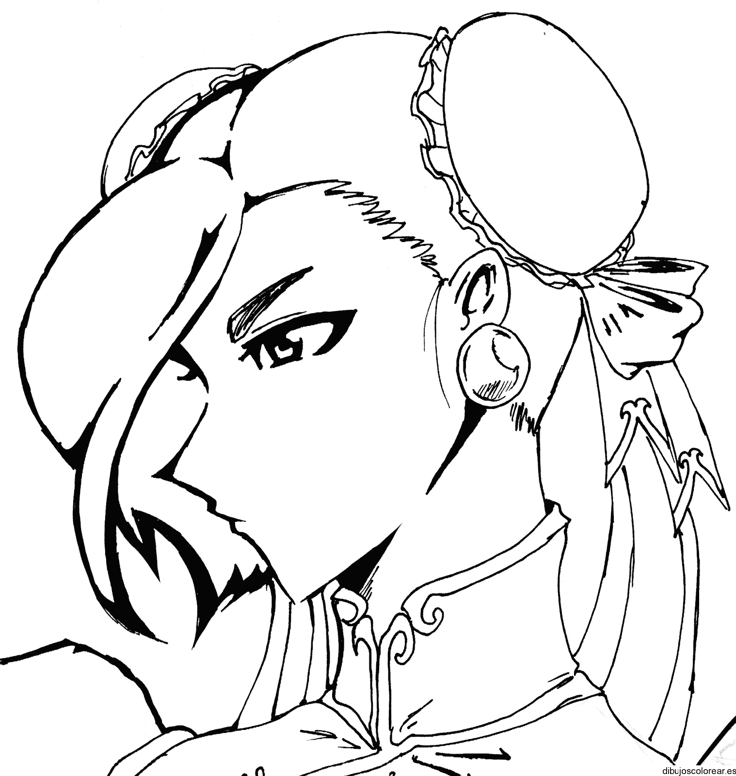 Dibujo de una mujer anime con un sombrero