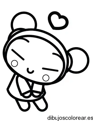 Dibujo de Pucca suspirando