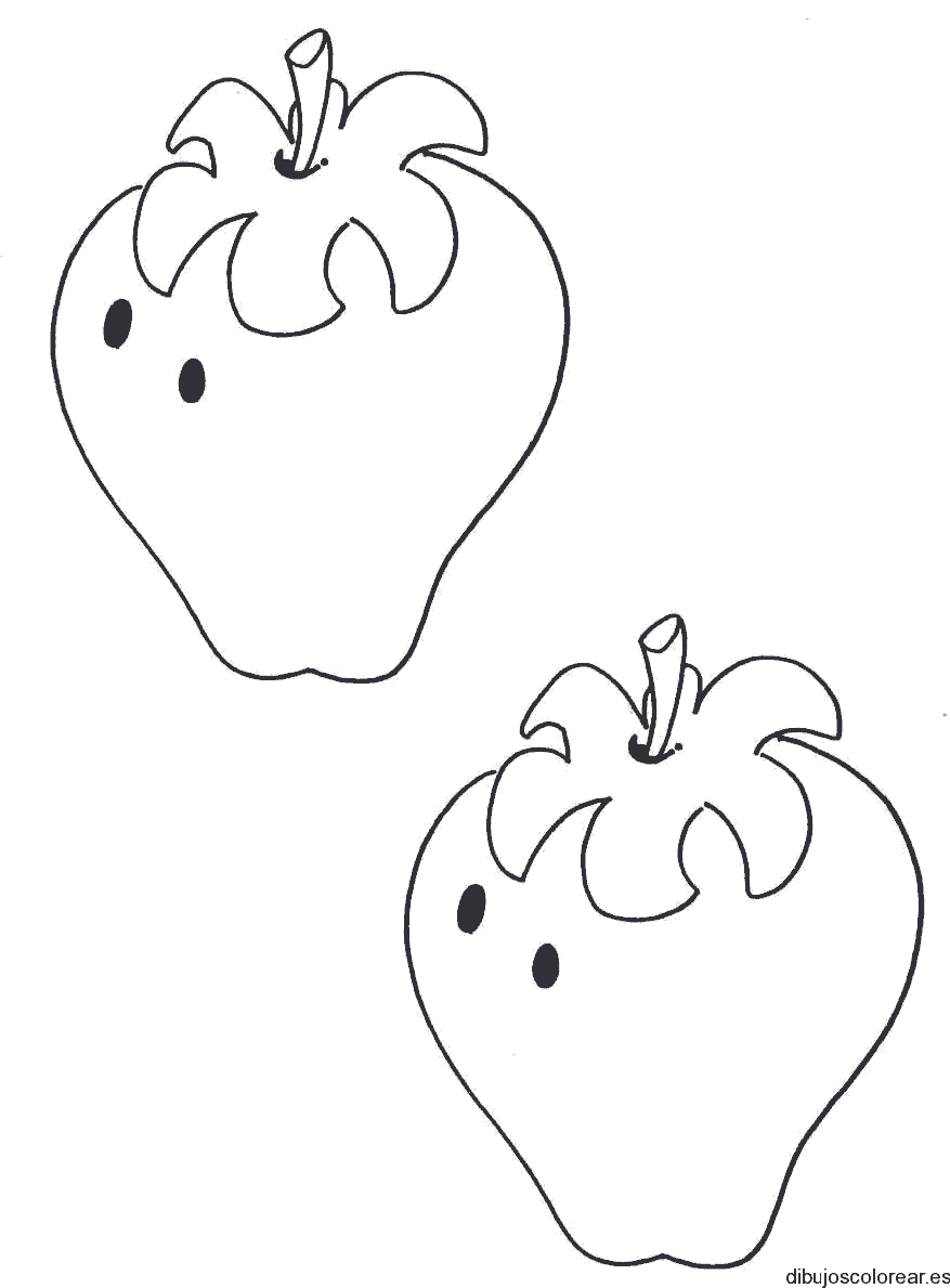 Dibujo de dos fresas frescas