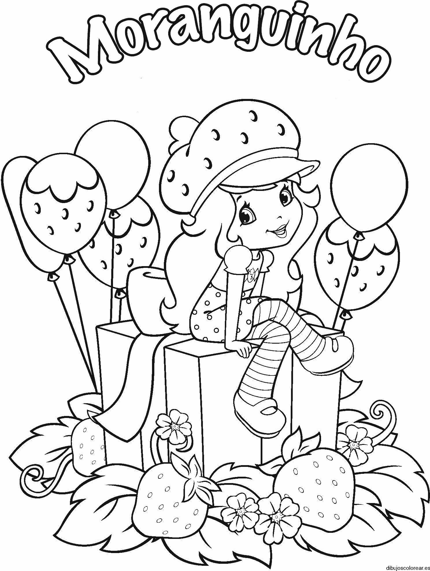 Dibujo de Fresita con una boina