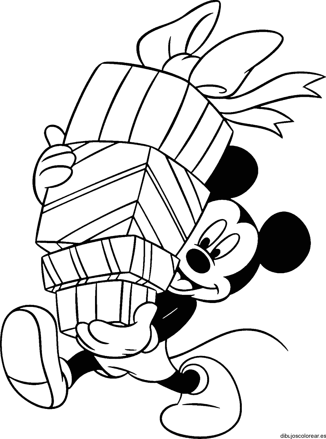 Dibujo de Mickey con regalos