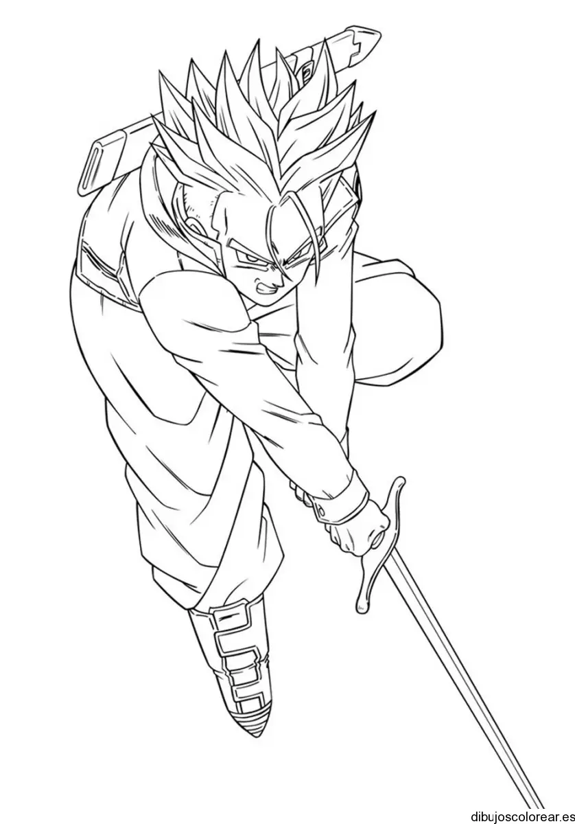 Dibujo de un guerrero con su espada