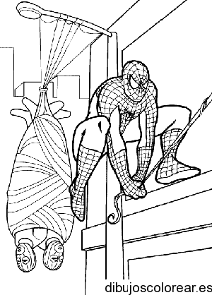 Dibujo de Spiderman en una ventana