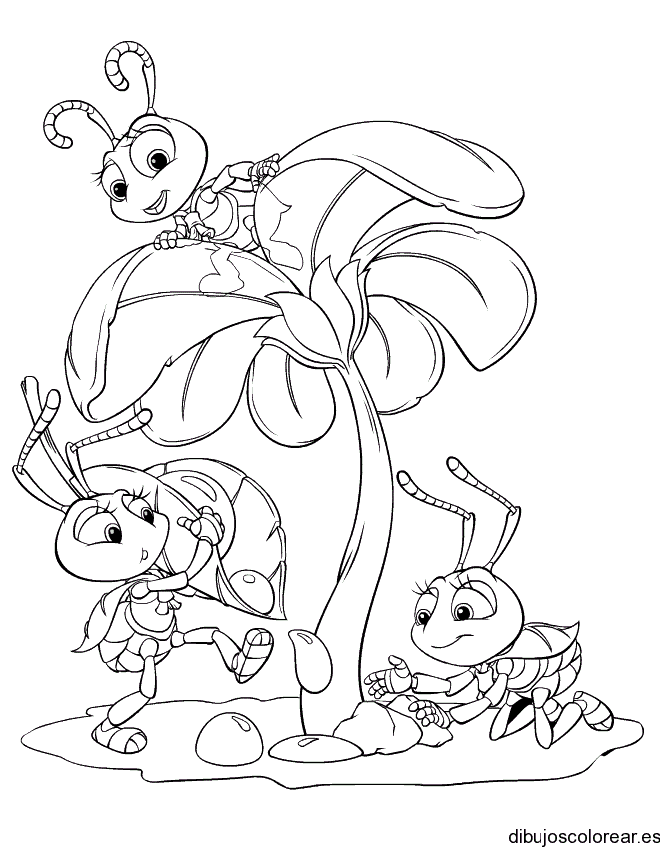 Dibujo con tres bichos