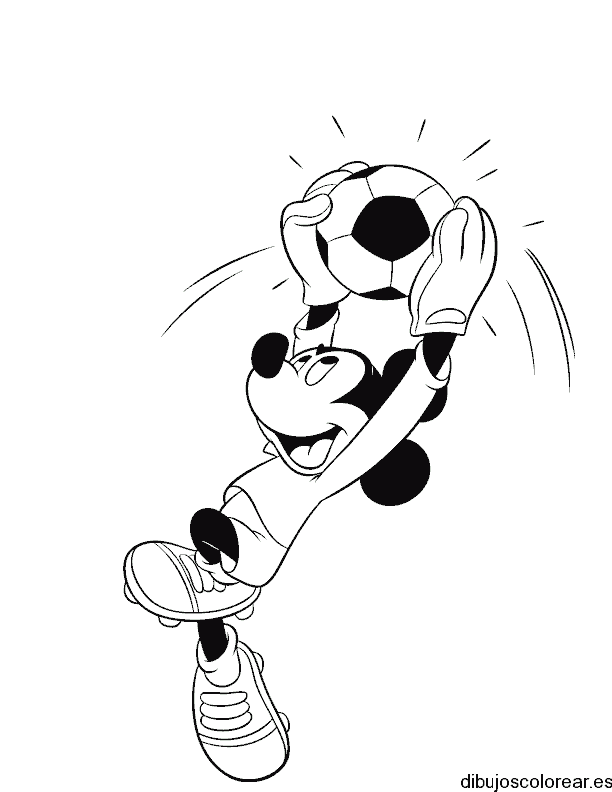 Dibujo de Mickey Mouse lanzando la pelota
