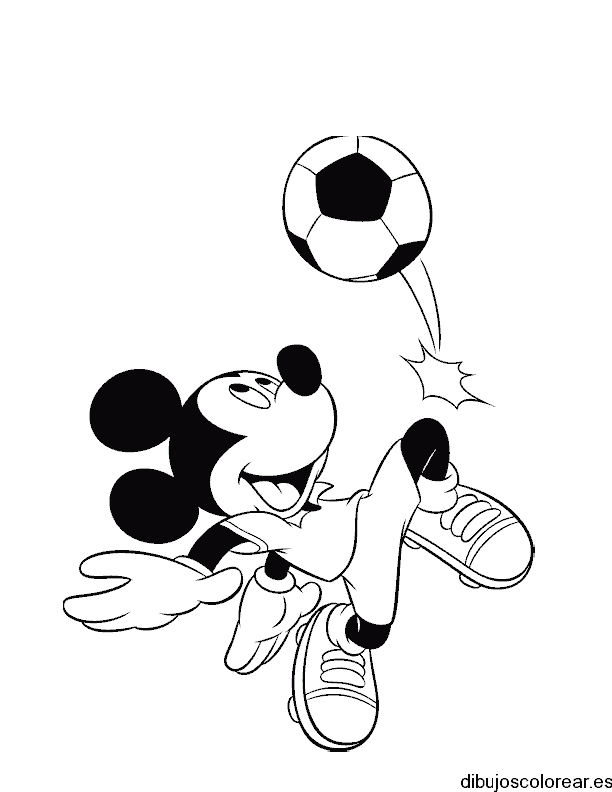 Dibujo de Mickey Mouse jugando pelota