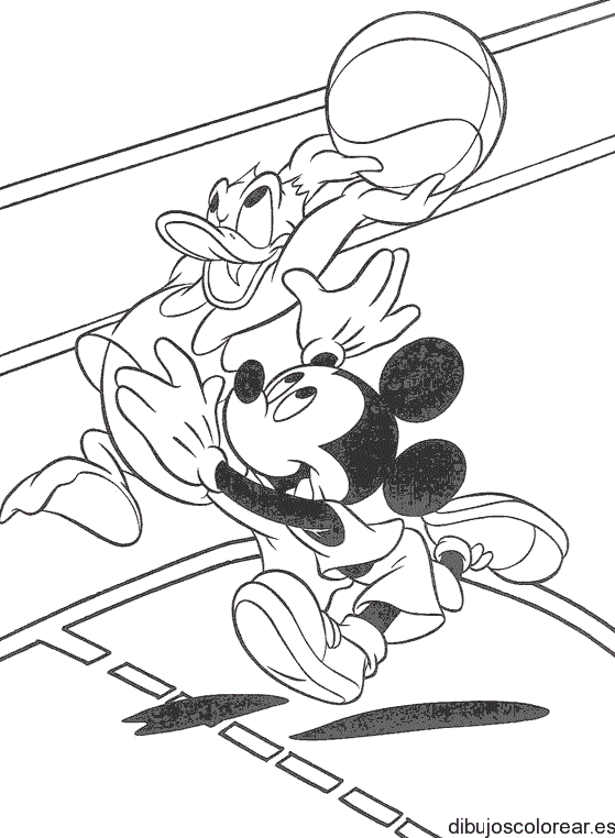 Dibujo de Mickey Mouse y Pato Donald