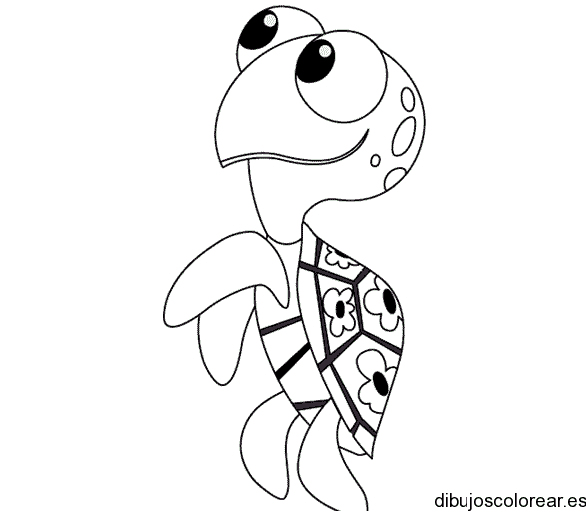 Dibujo de una feliz tortuga