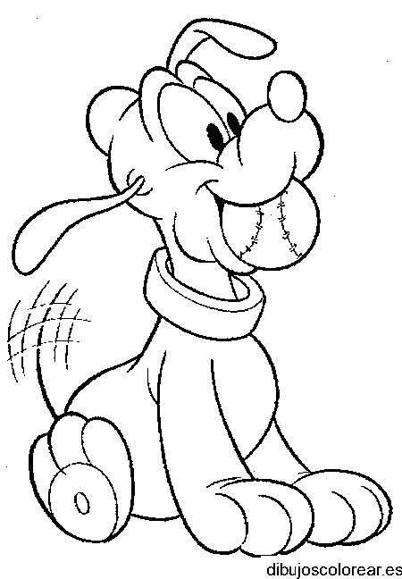 Dibujo de Pluto con una bola
