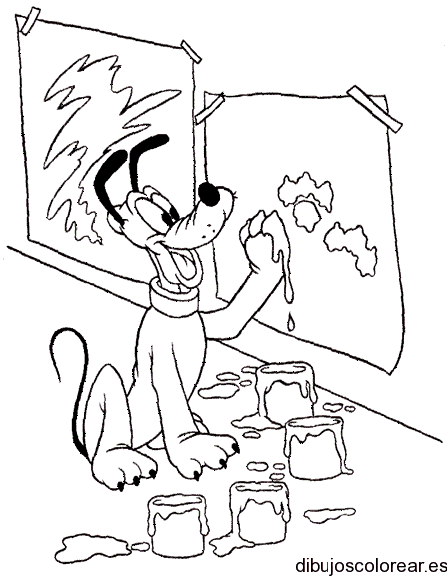 Dibujo de Pluto pintando