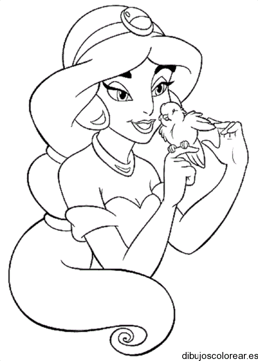 Dibujo de Jazmin y un pajarillo